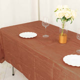 60"x102" Terracotta (Rust) Accordion Crinkle Taffeta Rectangle Tablecloth