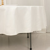 Ivory Seamless Cotton Blend Round Tablecloth - 90inch