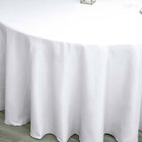 120 inch White Polyester Round Tablecloth