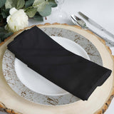 5 Pack | Black Commercial Grade 100% Cotton Cloth Dinner Napkins | 20x20Inch