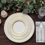 25 Pack | 13inch Gold / White Vintage Style Paper Charger Plates