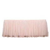 17FT Blush | Rose Gold Premium Pleated Lace Table Skirt