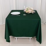 70" Hunter Emerald Green Premium Scuba Wrinkle Free Square Tablecloth, Scuba Polyester Tablecloth