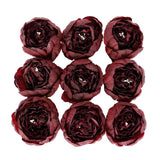 10 Pack | 3inch Burgundy Artificial Silk DIY Craft Peony Flower Heads