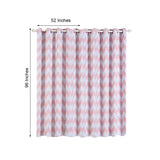 White/Blush Chevron Print Thermal Blackout Window Curtain Grommet Panels, Noise Cancelling Curtains