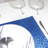 6 Pack | Royal Blue Sparkle Placemats, Non Slip Decorative Rectangle Glitter Table Mat