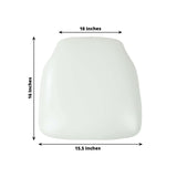 5 Pack White PU Leather Chiavari Chair Cushion Pads with Wood Backed Design