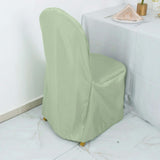 10 Pack Sage Green Polyester Banquet Chair Cover, Stain Resistant Slip On Chair Cover