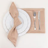 5 Pack Lamour Satin 20"x20" Napkins Nude - Soft Matte Finish Dinner Napkins