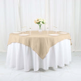 54"x54" Nude Polyester Square Table Overlay