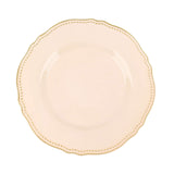 10 Pack | 9inch Nude / Gold Scalloped Rim Disposable Dinner Plates#whtbkgd