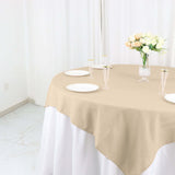 54"x54" Nude Polyester Square Table Overlay