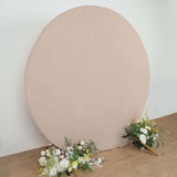 7.5ft Nude Round Spandex Fit Wedding Backdrop Stand Cover