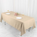 60"x102" Nude Polyester Rectangular Tablecloth