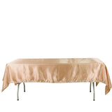 60"x102" Nude Smooth Satin Rectangular Tablecloth