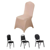 Nude Spandex Stretch Fitted Banquet Slip On Chair Cover - 160 GSM