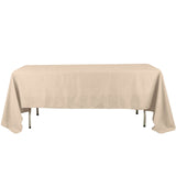 72"x120" Nude Polyester Rectangle Tablecloth, Reusable Linen Tablecloth