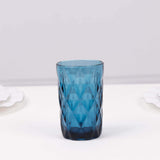 6 Pack Ocean Blue Crystal Cut Highball Cocktail Glasses with Heavy Base