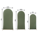 Set of 3 | Matte Olive Green Spandex Fitted Chiara Backdrop Stand Cover For Round Top