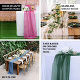 6FT | Olive Green Premium Chiffon Table Runner