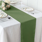 12"x108" Olive Green Polyester Table Runner