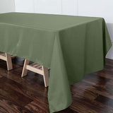 60"x126" Olive Green Polyester Rectangular Tablecloth