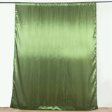 8ftx10ft Olive Green Satin Formal Event Backdrop Drape, Window Curtain Panel