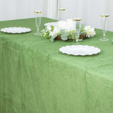 90x132inch Olive Green Seamless Premium Velvet Rectangle Tablecloth, Reusable Linen