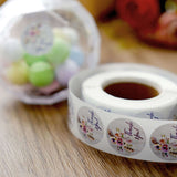 500pcs | 1inch Round Thank You Stickers Roll With Floral Design, DIY Envelope Seal Labels