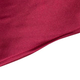 Burgundy Seamless Satin Round Tablecloth 132inch for 6 Foot Table With Floor-Length Drop