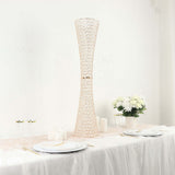 36inch Metallic Gold and Crystal Beaded Hurricane Floral Vase Centerpiece