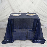 90" x 90" Navy Blue Premium Sequin Square Overlay