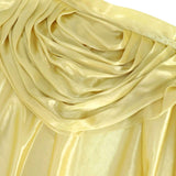 14ft Champagne Pleated Satin Double Drape Table Skirt