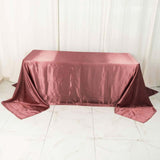 Satin Rectangular 90"x132" Tablecloth Champagne - Seamless Table Cover