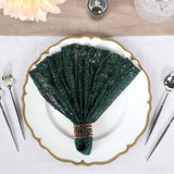 20x20Inch Hunter Emerald Green Premium Sequin Cloth Dinner Napkin | Reusable Linen