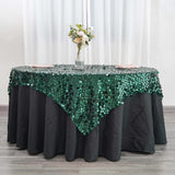 72inch x 72inch Hunter Emerald Green Premium Big Payette Sequin Overlay