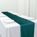 12inch x 108inch Peacock Teal Premium Velvet Sheen Finish Table Runner