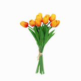 10 Stems | 13inch Orange Real Touch Artificial Foam Tulip Flower Bouquets