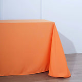 90 Inch x 156 Inch | Orange Polyester Rectangular Tablecloth | TableclothsFactory