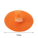 25 Pack | 9inch Orange Sheer Nylon Tulle Scalloped Circles Favor Wrap Craft Fabric