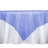 60'' | Royal Blue Square Sheer Organza Table Overlays