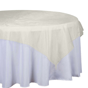 Organza 72"x72" Table Overlay Square Tablecloth Champagne - Sheer Table Cover