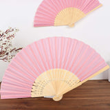 5 Pack Dusty Rose Asian Silk Folding Fans Party Favors, Oriental Folding Fan Favors