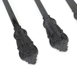 72 Pcs Plastic Silverware Set in Baroque Style Black