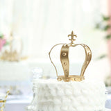 8inch Gold Metal Fleur-De-Lis Top Royal Crown Cake Topper, Centerpiece