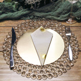 14inch Gold Wired Metal Acrylic Crystal Beaded Charger Plate