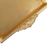 2 Pack | 10inch Metallic Gold Square Decorative Acrylic Serving Trays With Embossed Rims