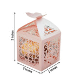 25 Pack | Blush/Rose Gold Butterfly Top Laser Cut Favor Candy Gift Box