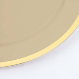 10 Pack | 7inch Regal Taupe and Gold Round Plastic Dessert Plates