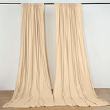 2 Pack Champagne Scuba Polyester Curtain Panel Durable Flame Resistant Backdrops